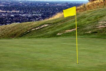 golf course with flag