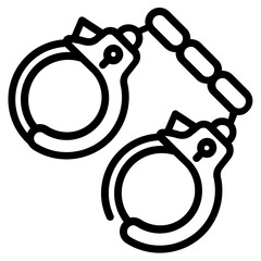 Modern line icon of handcuffs 