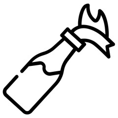 Fototapeta premium A flamethrower line icon design 