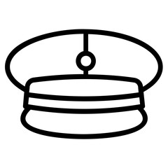 An army cap in trendy line icon