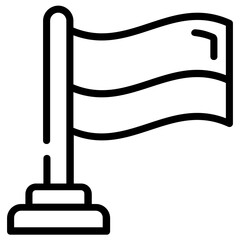 Trendy line icon of a flag
