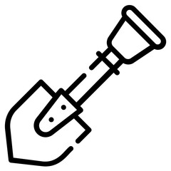 Modern line icon of a shovel