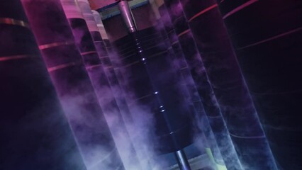 Industrial textile factory. The process of indigo dyeing .rope dyeing.
Denim dyeing process. 4K