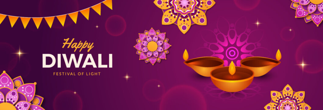 happy diwali festival banner vector illustration design
