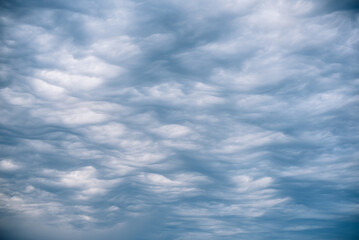 Wavy Blue Clouds in Sky 