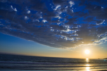 Summer sunset at Rincon point in California