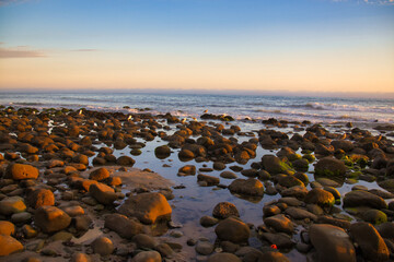 Summer sunset at Rincon point in California