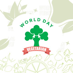 world day vegetarian template design