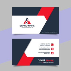 Red modern creative business card and name card horizontal simple clean template vector design