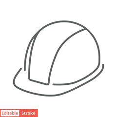 Construction safety helmet icon. Simple outline style. Hard hat, worker cap, protect and safe concept. Thin line vector illustration design isolated on white background. Editable stroke EPS 10.
