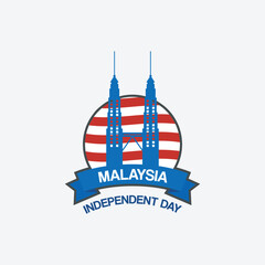 independence day malaysia 65th logo with petronas building.