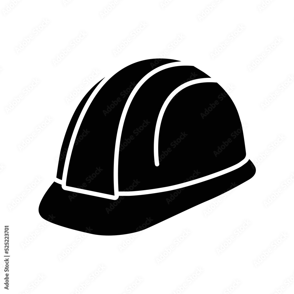 Wall mural construction safety helmet icon. simple solid style. hard hat, worker cap, protect and safe concept.