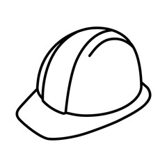 Construction safety helmet icon. Simple outline style. Hard hat, worker cap, protect and safe concept. Thin line vector illustration design isolated on white background. EPS 10.