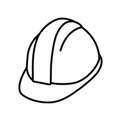 Construction safety helmet icon. Simple outline style. Hard hat, worker cap, protect and safe concept. Thin line vector illustration design isolated on white background. EPS 10.