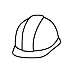 Construction safety helmet icon. Simple outline style. Hard hat, worker cap, protect and safe concept. Thin line vector illustration design isolated on white background. EPS 10.