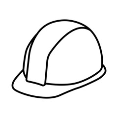 Construction safety helmet icon. Simple outline style. Hard hat, worker cap, protect and safe concept. Thin line vector illustration design isolated on white background. EPS 10.
