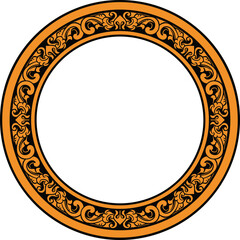 classic style circle engraving frame vector design