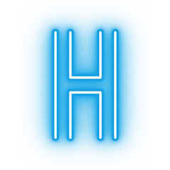 Neon alphabet H icon, glowing icon, glowing alphabet icon, glowing H, glowing letter, neon letter
