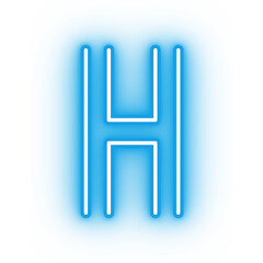 Neon alphabet H icon, glowing icon, glowing alphabet icon, glowing H, glowing letter, neon letter