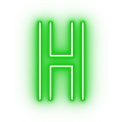 Neon alphabet H icon, glowing icon, glowing alphabet icon, glowing H, glowing letter, neon letter