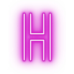 Neon alphabet H icon, glowing icon, glowing alphabet icon, glowing H, glowing letter, neon letter