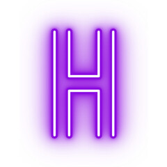 Neon alphabet H icon, glowing icon, glowing alphabet icon, glowing H, glowing letter, neon letter