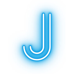 Neon alphabet J icon, glowing icon, glowing alphabet icon, glowing J, glowing letter, neon letter