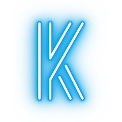 Neon alphabet K icon, glowing icon, glowing alphabet icon, glowing K, glowing letter, neon letter