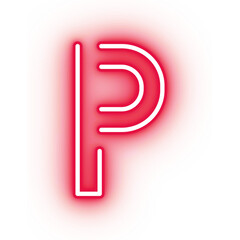 Neon alphabet P icon, glowing icon, glowing alphabet icon, glowing P, glowing letter, neon letter