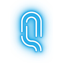 Neon alphabet Q icon, glowing icon, glowing alphabet icon, glowing Q, glowing letter, neon letter