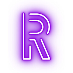 Neon alphabet R icon, glowing icon, glowing alphabet icon, glowing R, glowing letter, neon letter