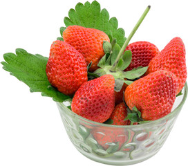 Strawberry in bowl isolated
