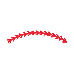 Red stitches of baseball Stitch design for baseball lovers