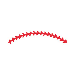 Red stitches of baseball Stitch design for baseball lovers