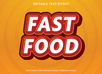 Fototapeta premium fast food editable text effect template use for business logo and brand