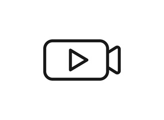Video camera icon for graphic design projects.