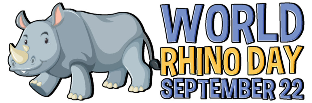 World Rhino Day September 22 Banner Design