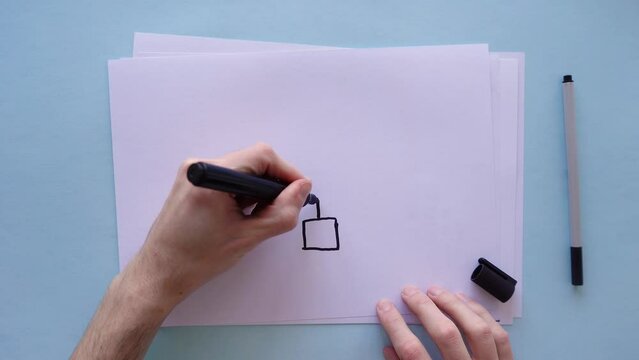 Drawing a family genogram with parents and grandparents. Concept of family roots.