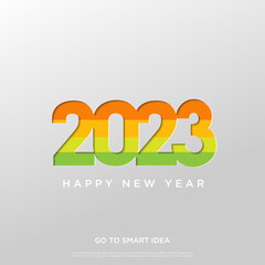 2023 colorful vector on paper cut background. 2023 vector concept. Lettering 2023