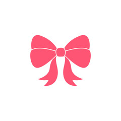 Pink bow design in various shapes Isolated on white background