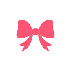 Pink bow design in various shapes Isolated on white background