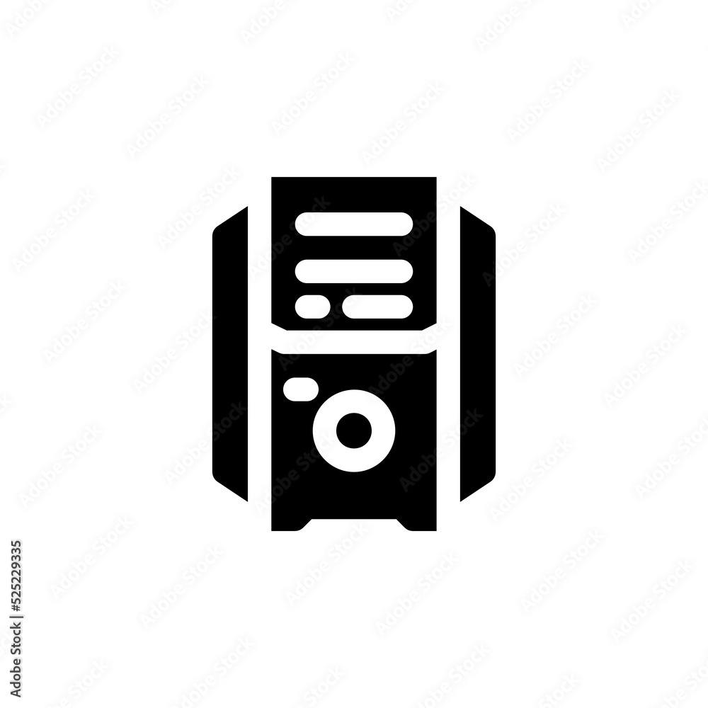 Poster cpu vector icon. computer component icon solid style. perfect use for logo, presentation, website, a