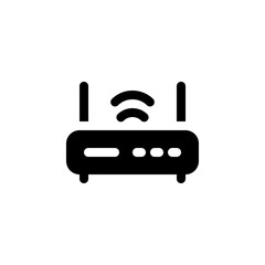 Obraz premium wifi router vector icon. computer component icon solid style. perfect use for logo, presentation, website, and more. simple modern icon design solid style
