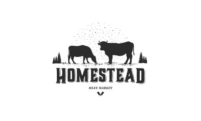 homestead and crop or livestock template vector logo design inspiration