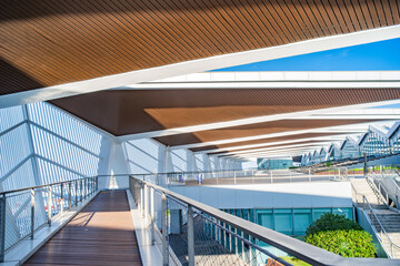 Modern architecture roof structure construction site