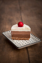 Slice of Chocolate cheesecake dessert sugar sweet