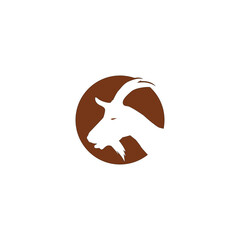 horned goat head logo vector template