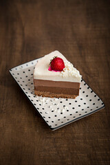 Slice of Chocolate cheesecake dessert sugar sweet