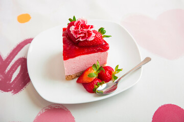 Strawberry cheesecake international Peruvian dessert