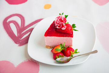 Strawberry cheesecake international Peruvian dessert